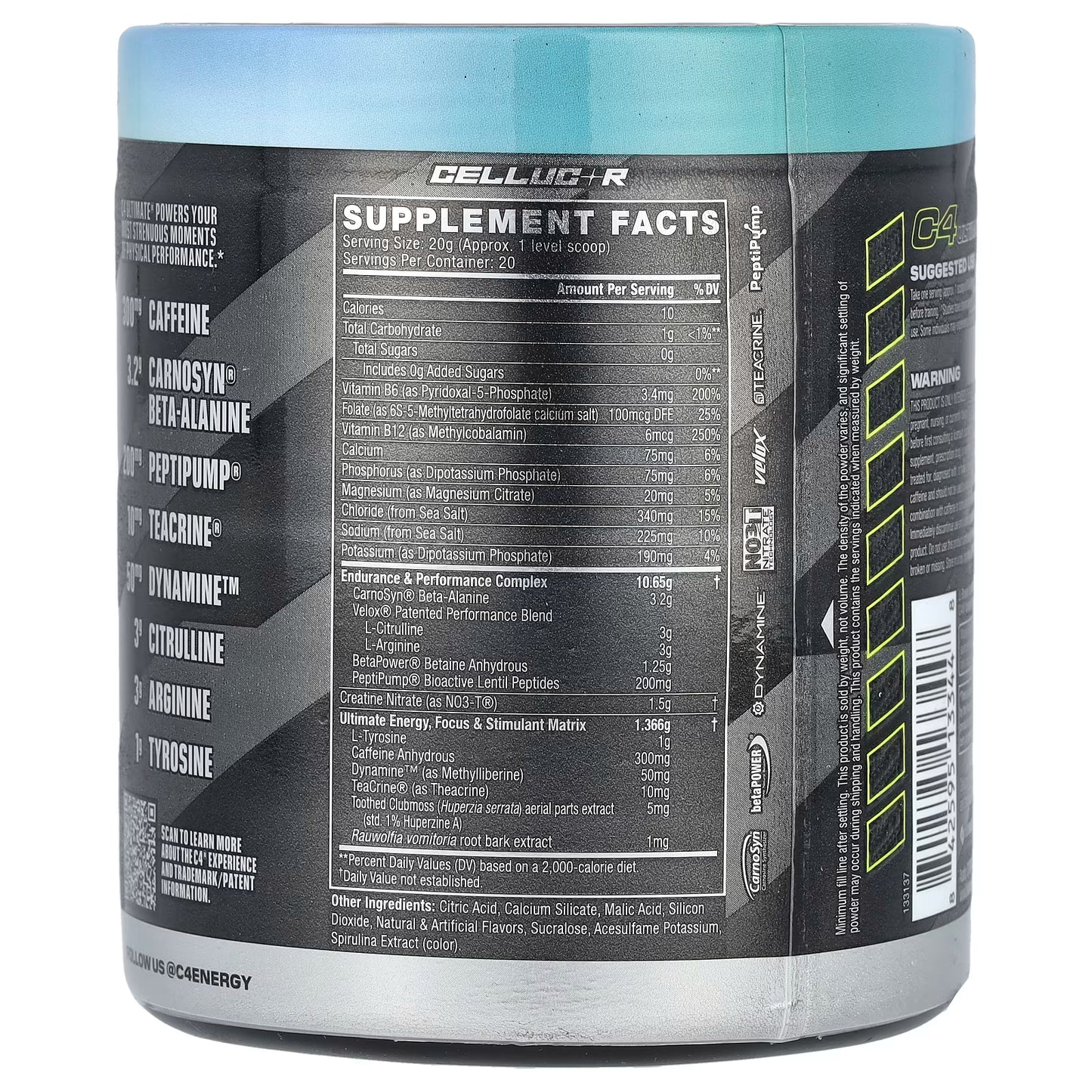 C4 / Cellucor, C4 Ultimate, Pre-Workout, Frozen Bombsicle, 14.1 oz (400 g)