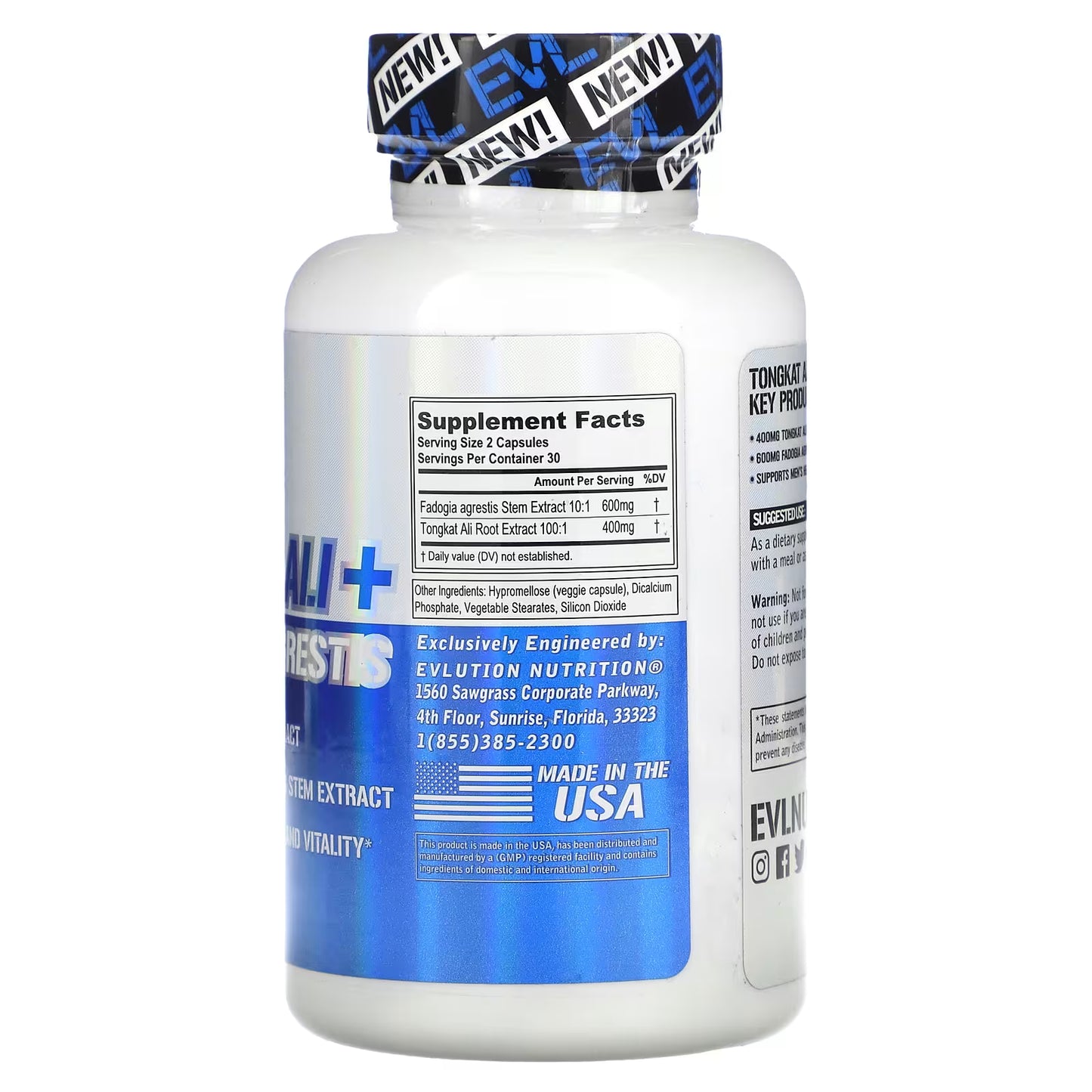 EVLution Nutrition, Tongkat Ali + Fadogia Agrestis, 60 Veggie Capsules