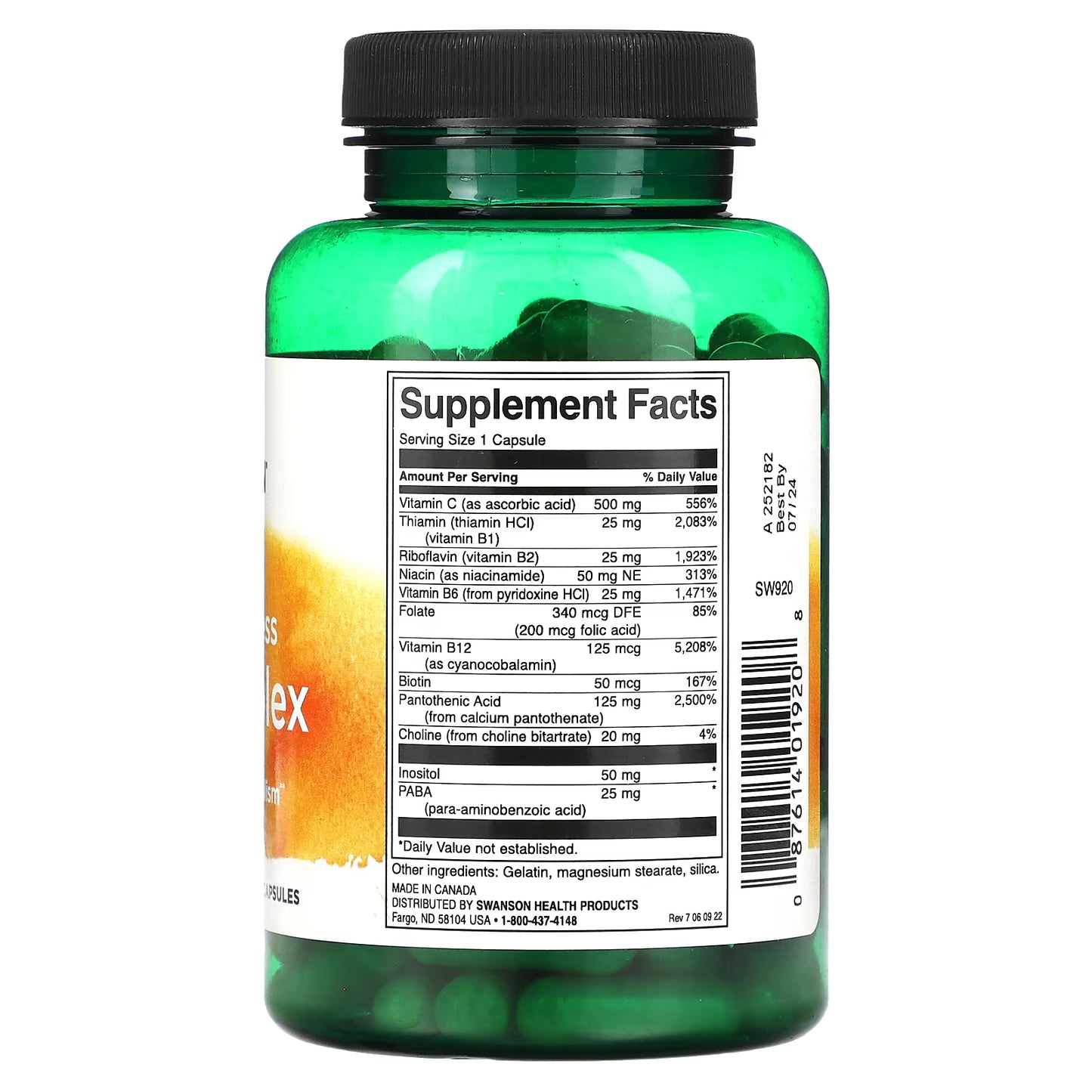 Swanson, Super Stress, B-Complex with Vitamin C, 100 Capsules
