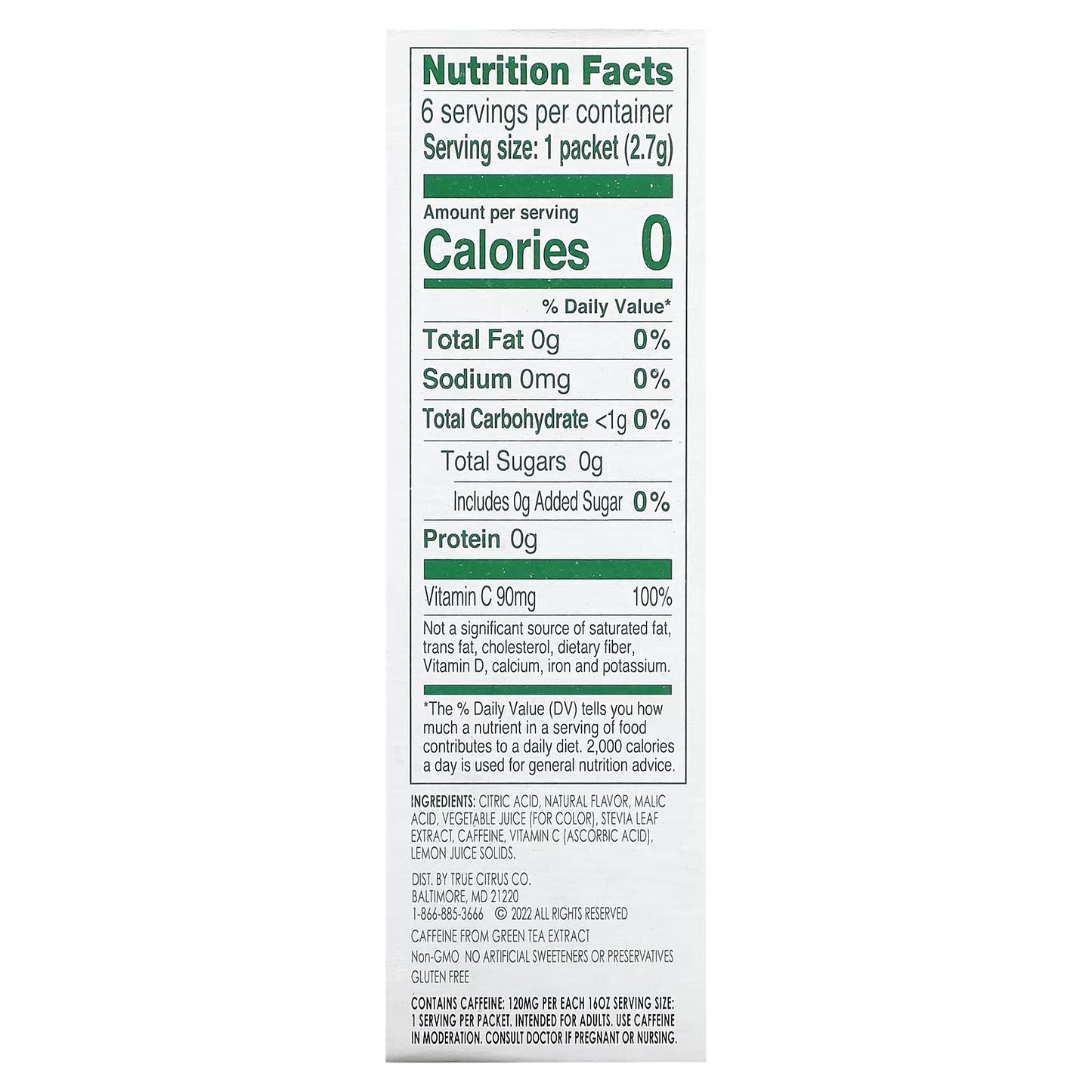 True Citrus, True Lemon, Energy, Strawberry Dragonfruit, 6 Packets, 0.095 oz (2.7 g) Each