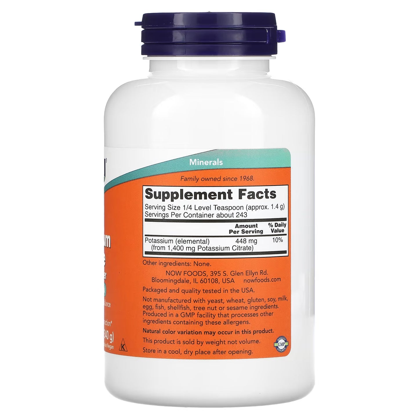 NOW Foods, Potassium Citrate Pure Powder, 12 oz (340 g)