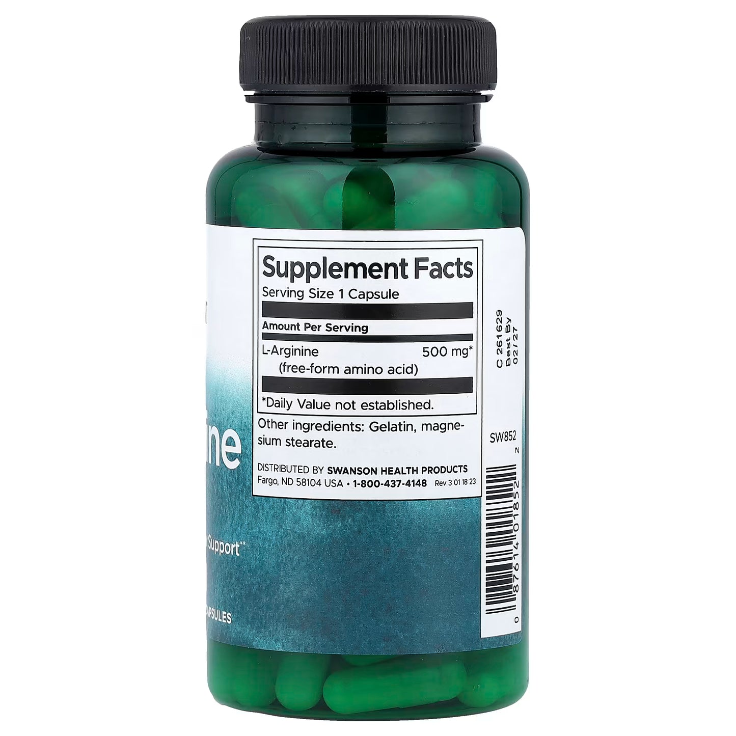 Swanson, L-Arginine, 500 mg, 100 Capsules