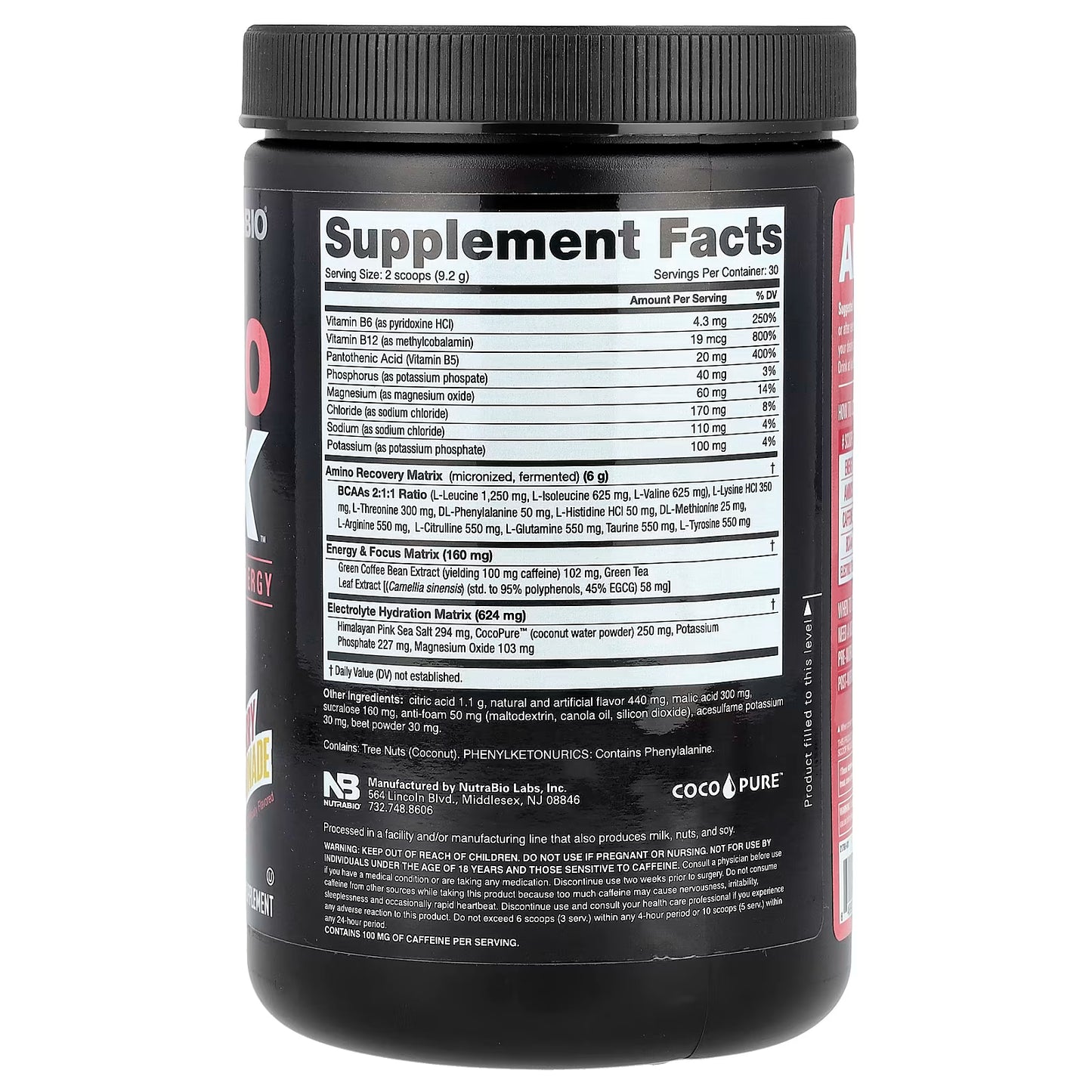 NutraBio, Amino Kick™, Raspberry Lemonade, 9.7 oz (276 g)