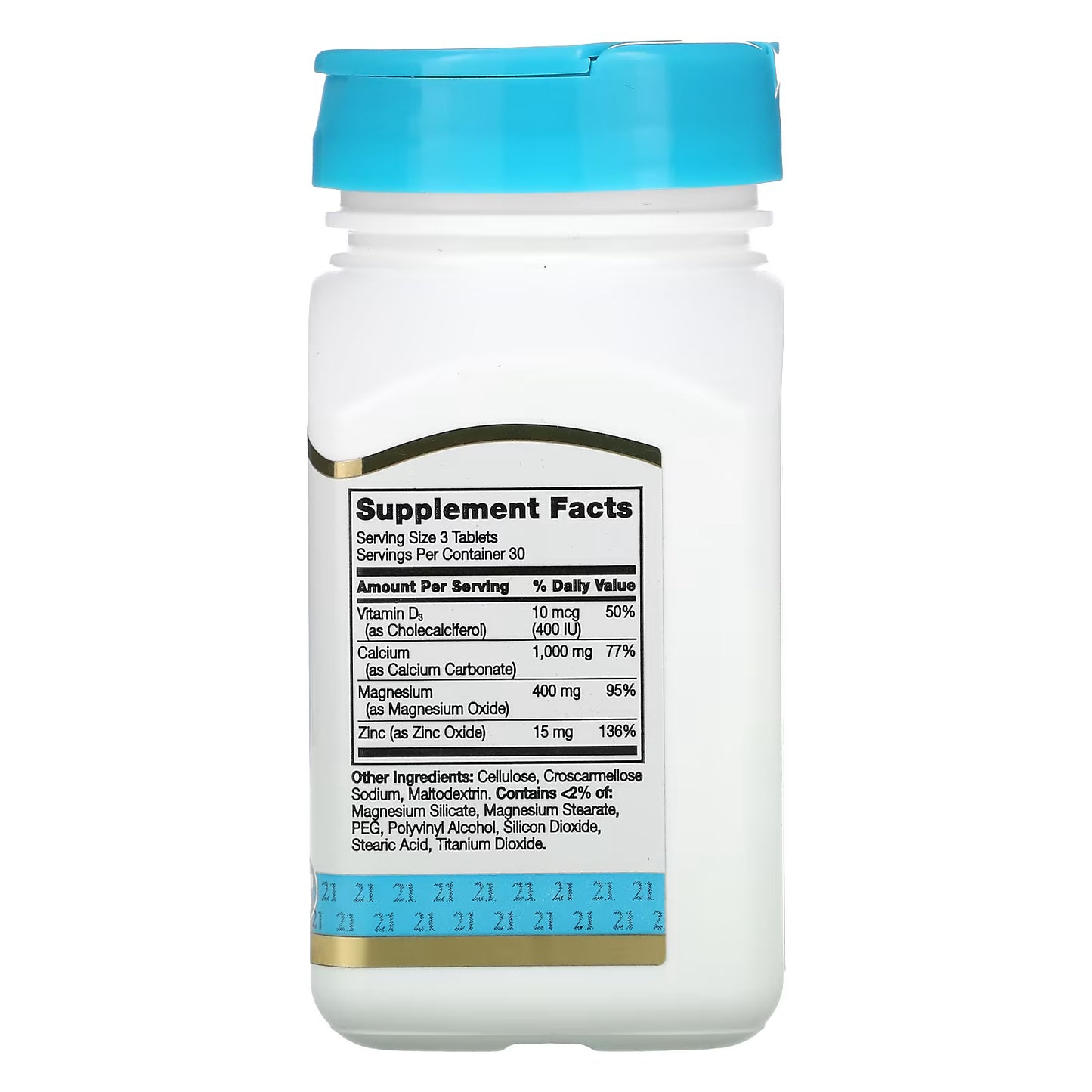 21st Century, Calcium Magnesium Zinc + D3, 90 Tablets