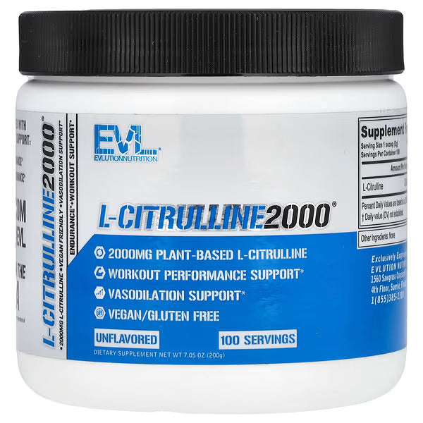 EVLution Nutrition, L-Citrulline 2000, Unflavored, 7.5 oz (200 g)