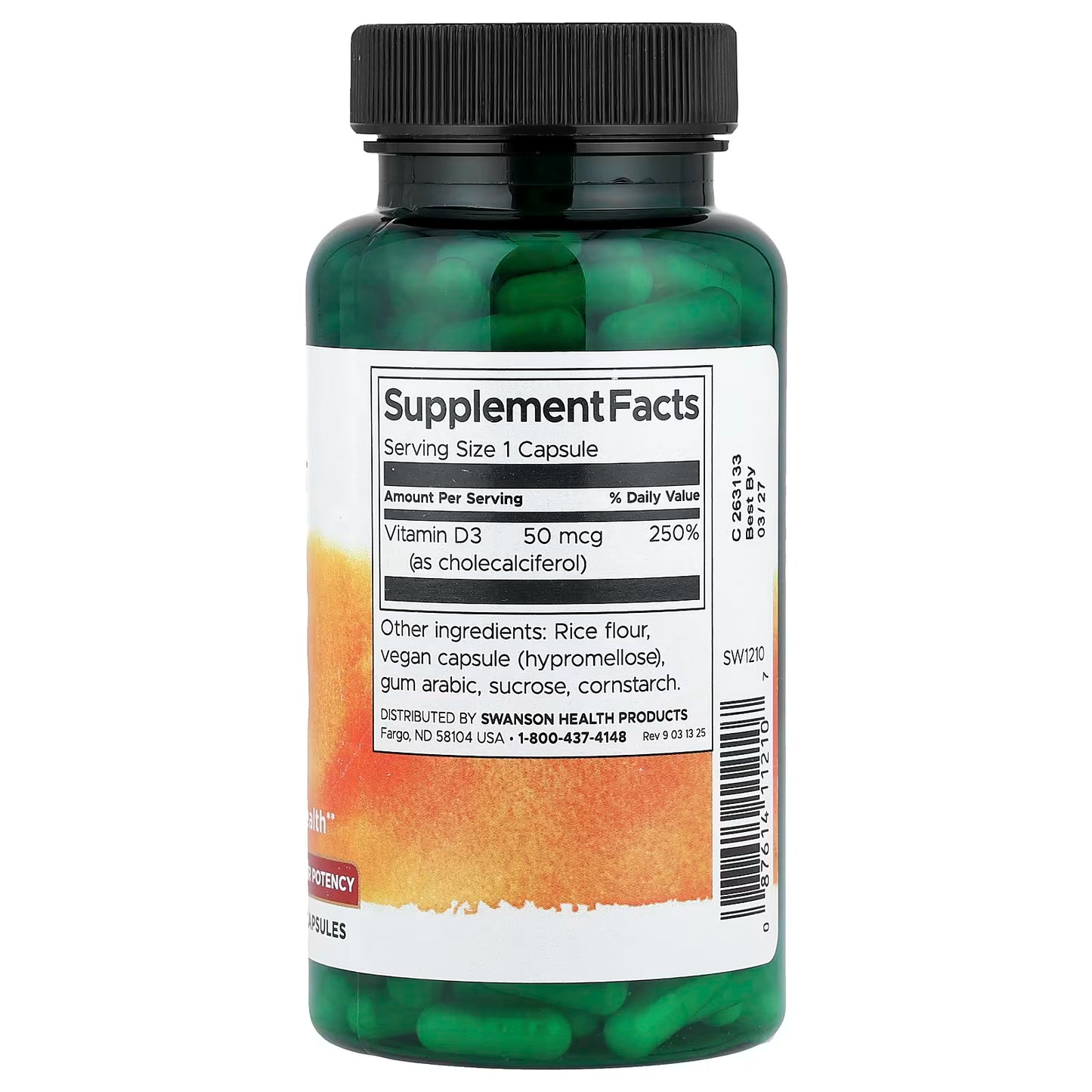 Swanson, Vitamin D3, Higher Potency, 50 mcg (2,000 IU), 250 Capsules