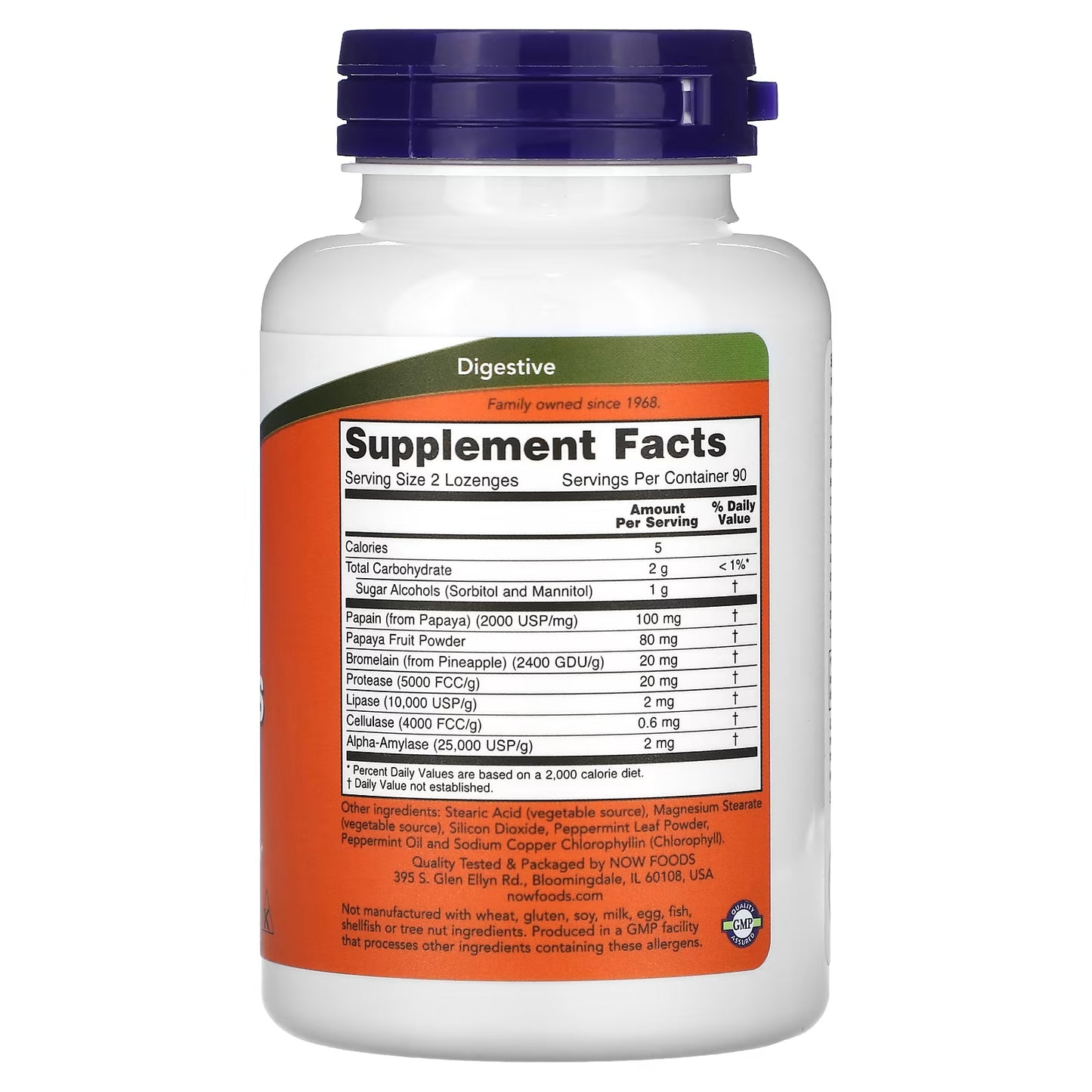 NOW Foods, Chewable Papaya Enzymes, 180 Lozenges