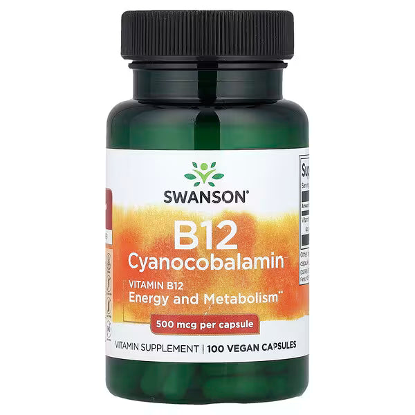 Swanson, Vitamin B12, 500 mcg, 100 Vegan Capsules