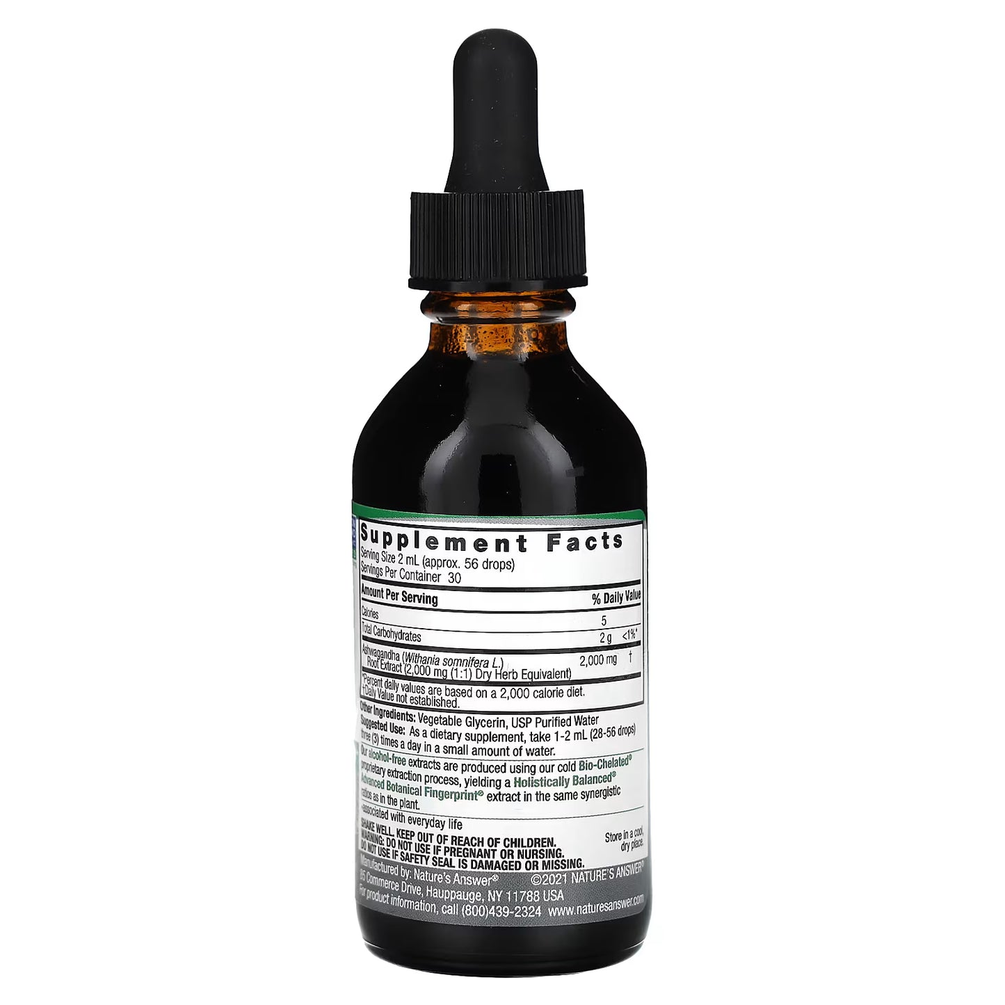 Nature's Answer, Ashwagandha Root, Fluid Extract, Alcohol-Free, 2,000 mg, 2 fl oz (60 ml)