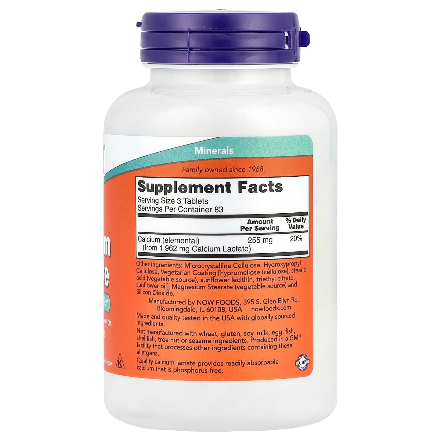 NOW Foods, Calcium Lactate, 250 Tablets (85 mg per Tablet)