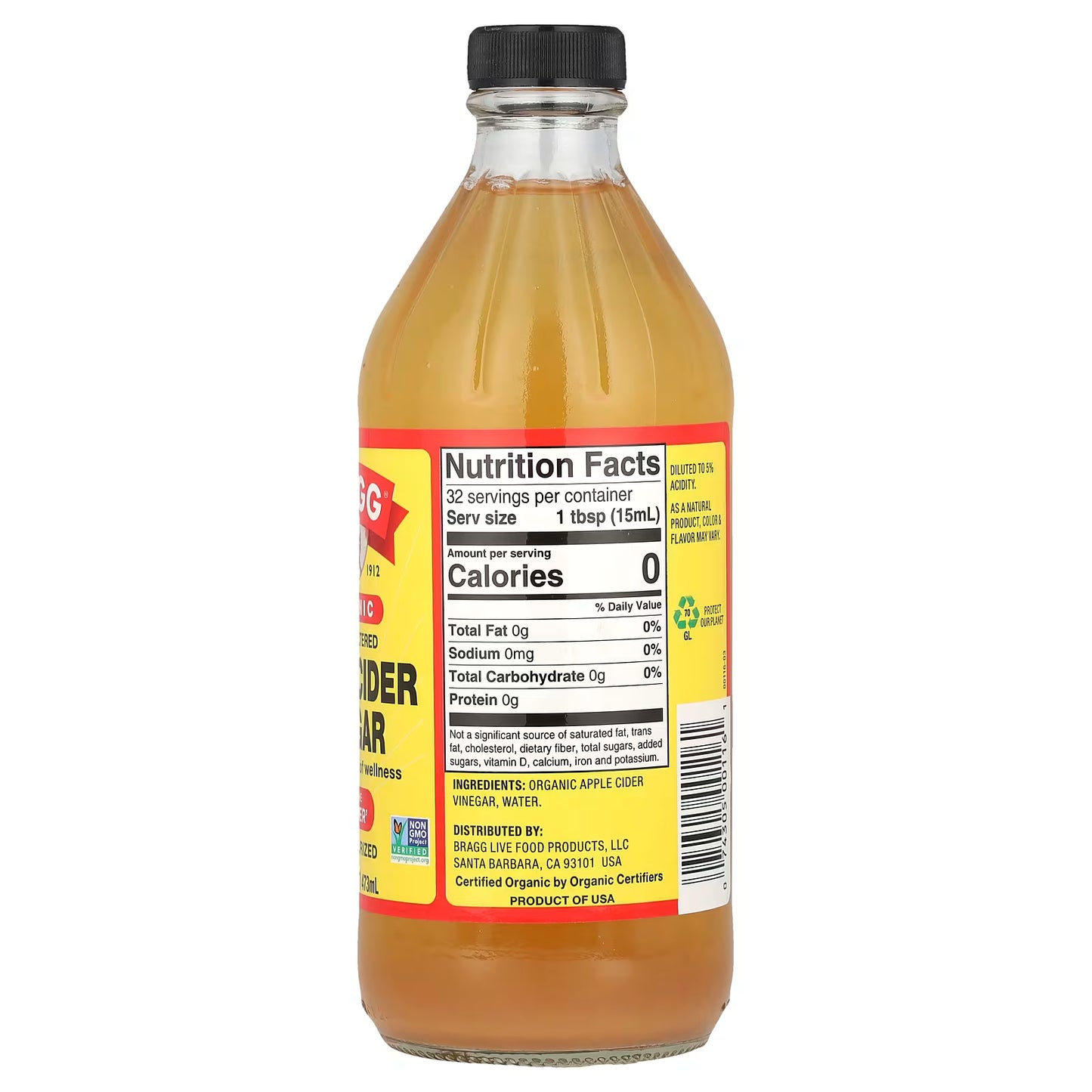 Bragg, Organic Apple Cider Vinegar with The 'Mother', 16 fl oz (473 ml)