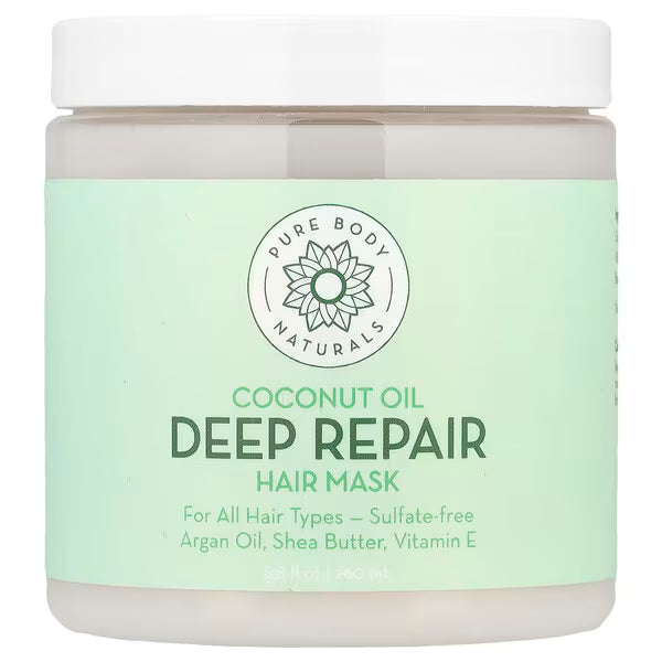 Pure Body Naturals, Coconut Oil Deep Repair Hair Mask, 8.8 fl oz (260 ml)