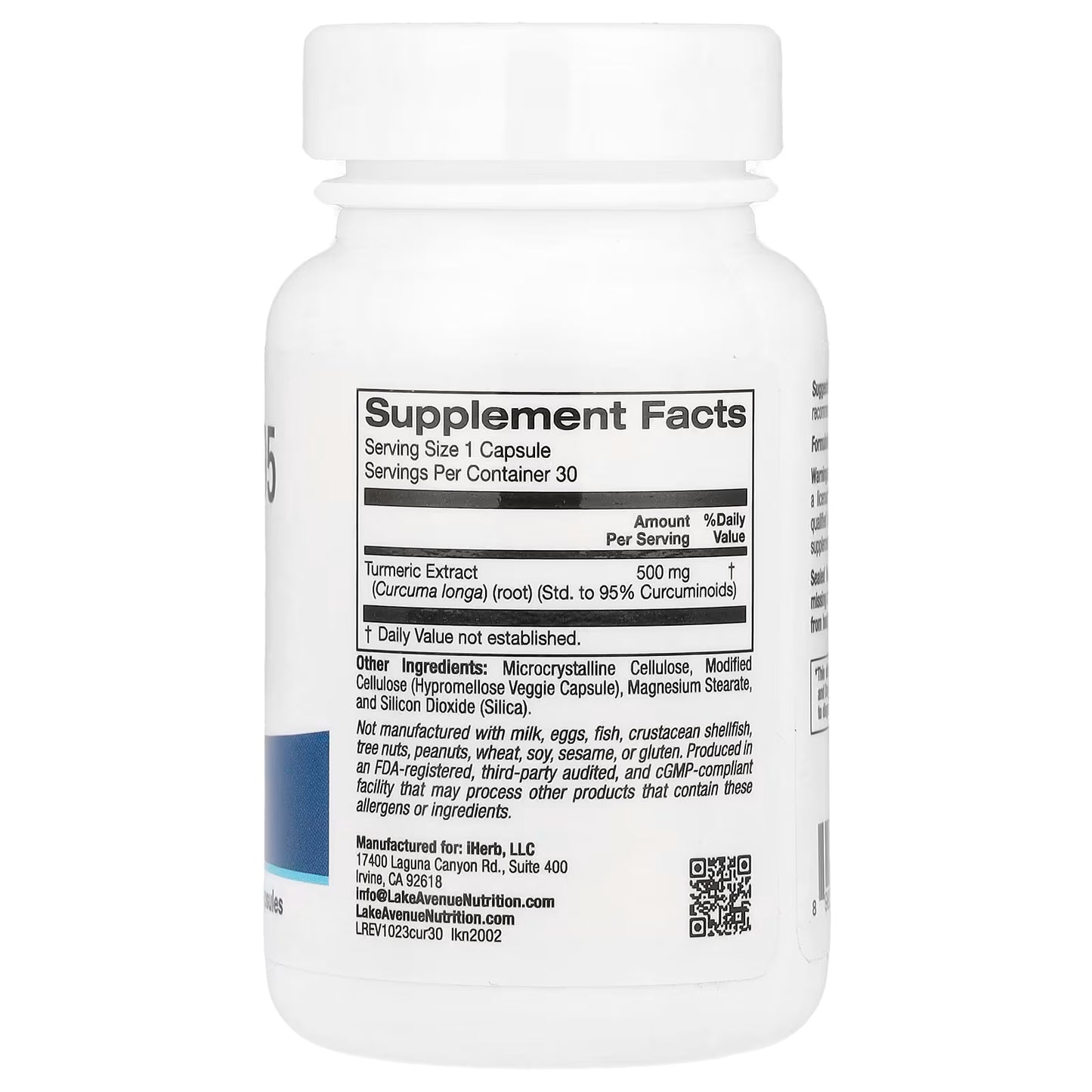 Lake Avenue Nutrition, Curcumin 95, 30 Veggie Capsules (500 mg per Capsule)