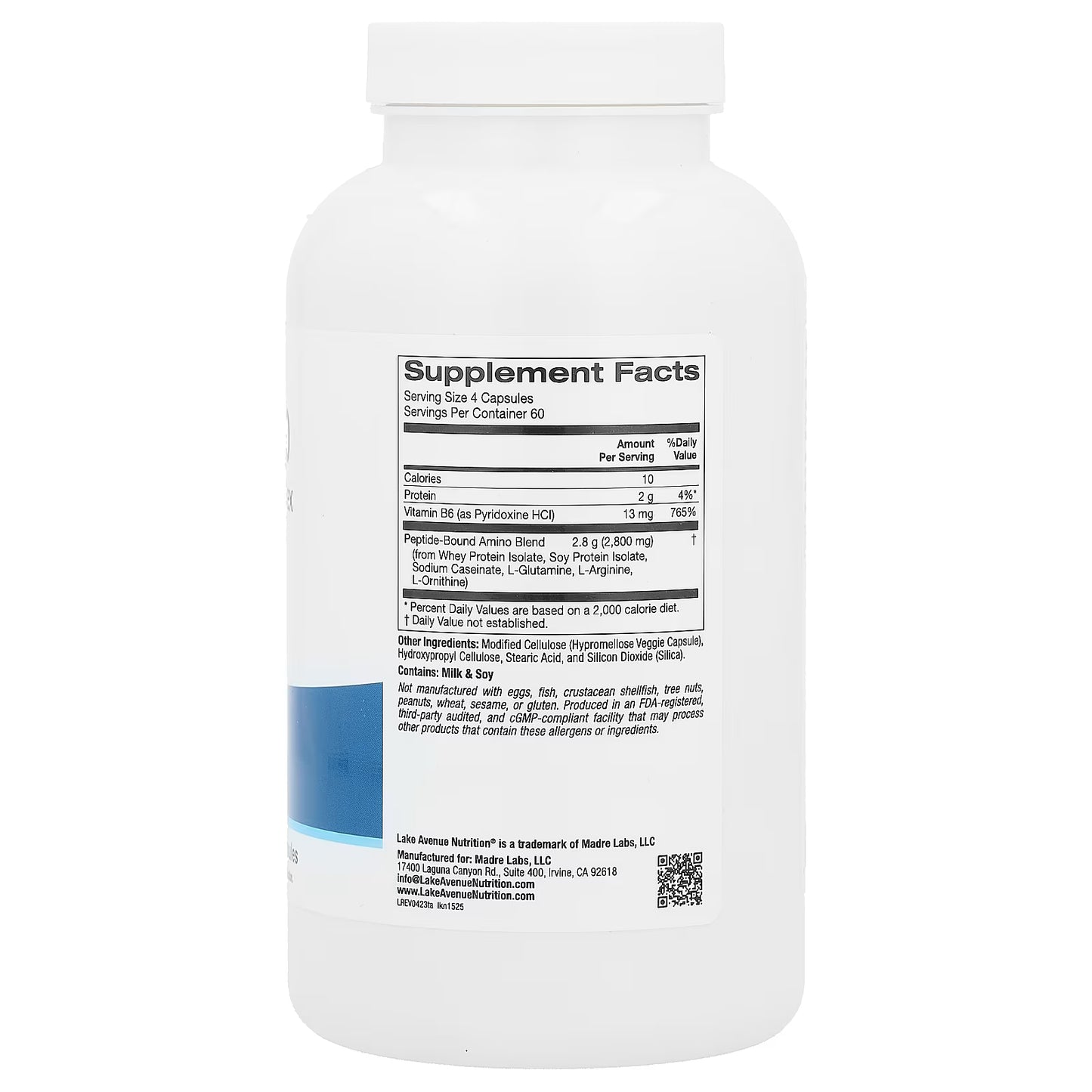 Lake Avenue Nutrition, Total Amino with Vitamin B-6, and 20 Amino Acid Blend, 240 Veggie Capsules