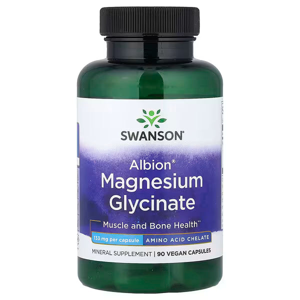 Swanson, Albion®, Magnesium Glycinate, 133 mg, 90 Vegan Capsules