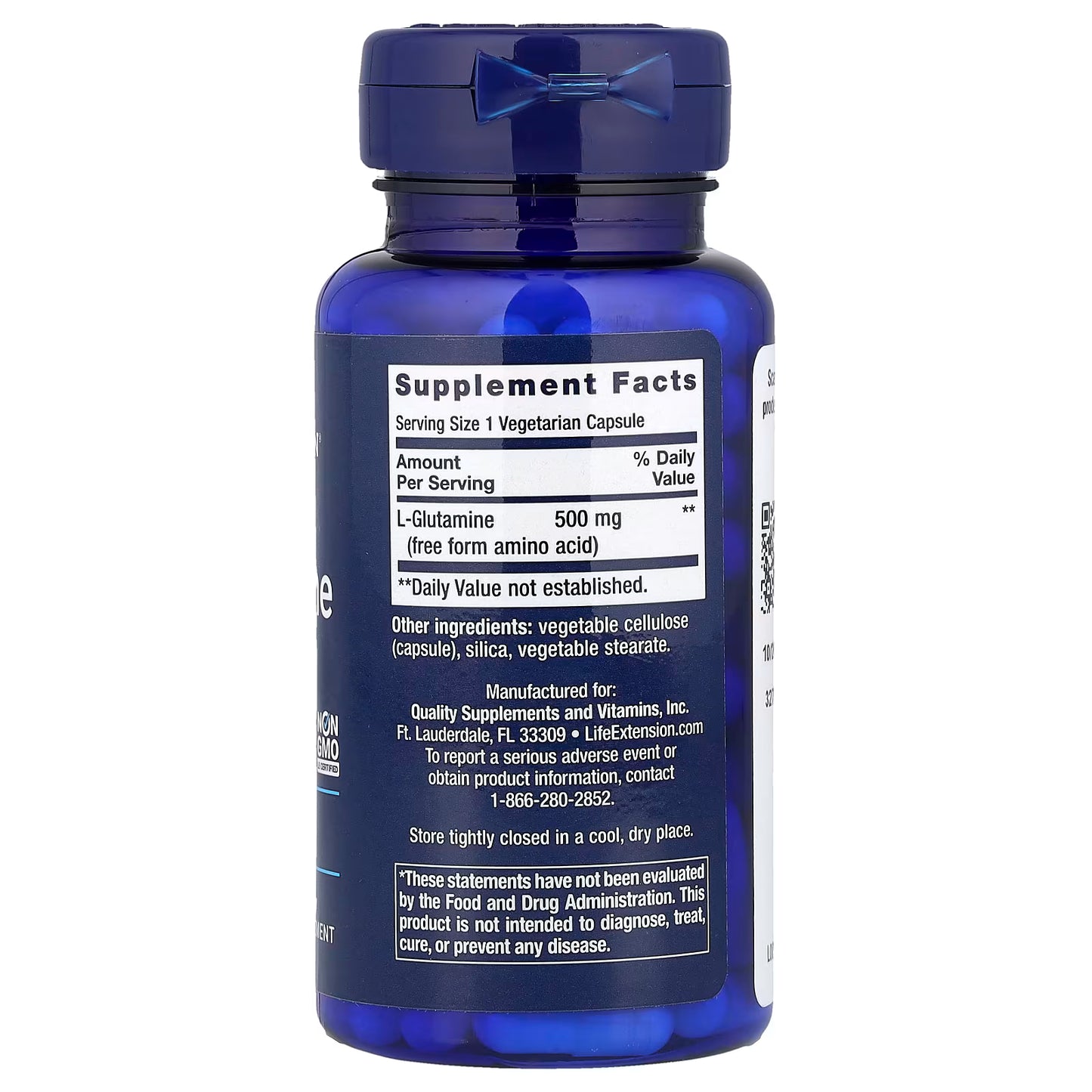 Life Extension, L-Glutamine, 500 mg, 100 Vegetarian Capsules