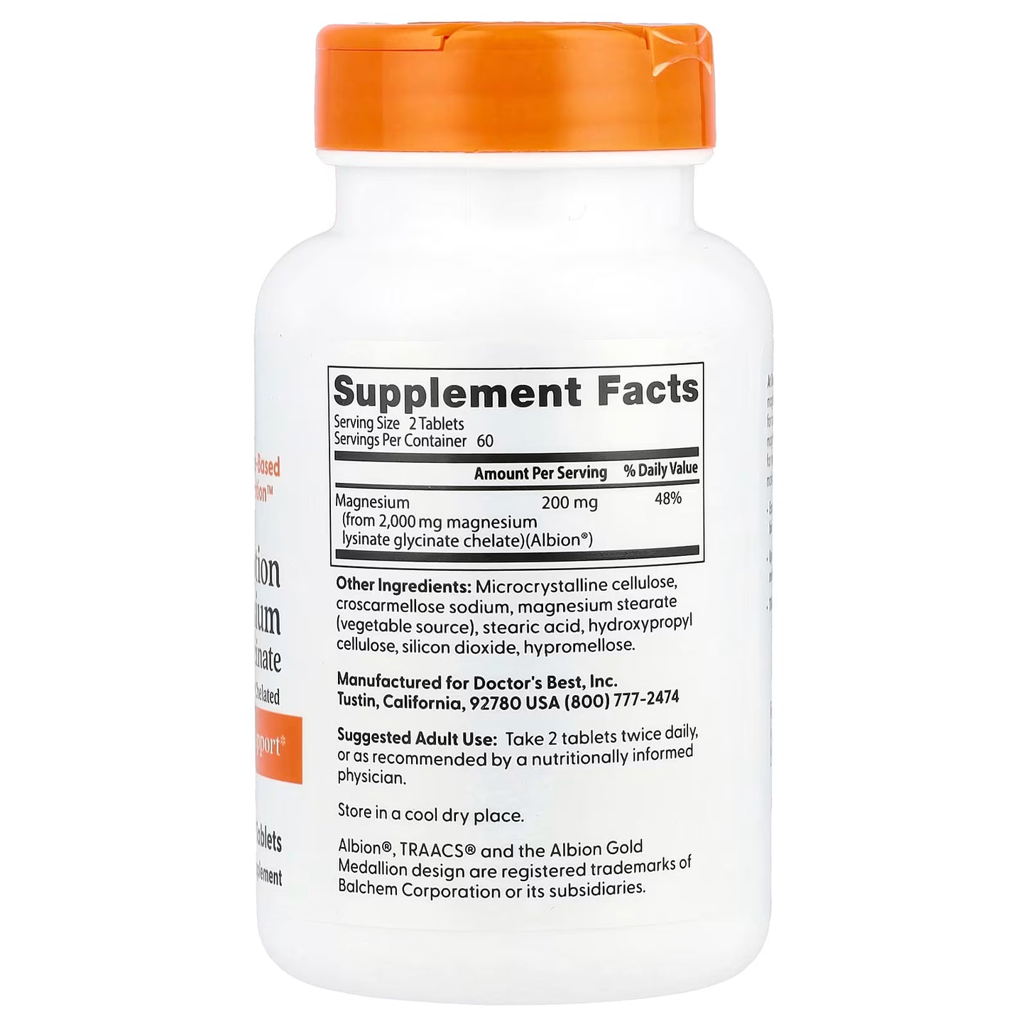 Doctor's Best, High Absorption Magnesium, 120 Tablets, (100 mg per Tablet)