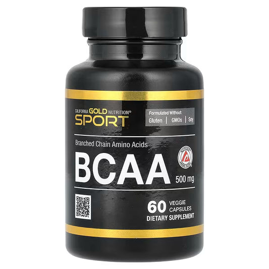 California Gold Nutrition, BCAA, AjiPure® Branched Chain Amino Acids 2:1:1 with L-Leucine, L-Isoleucine, and L-Valine, 500 mg, 60 Veggie Capsules