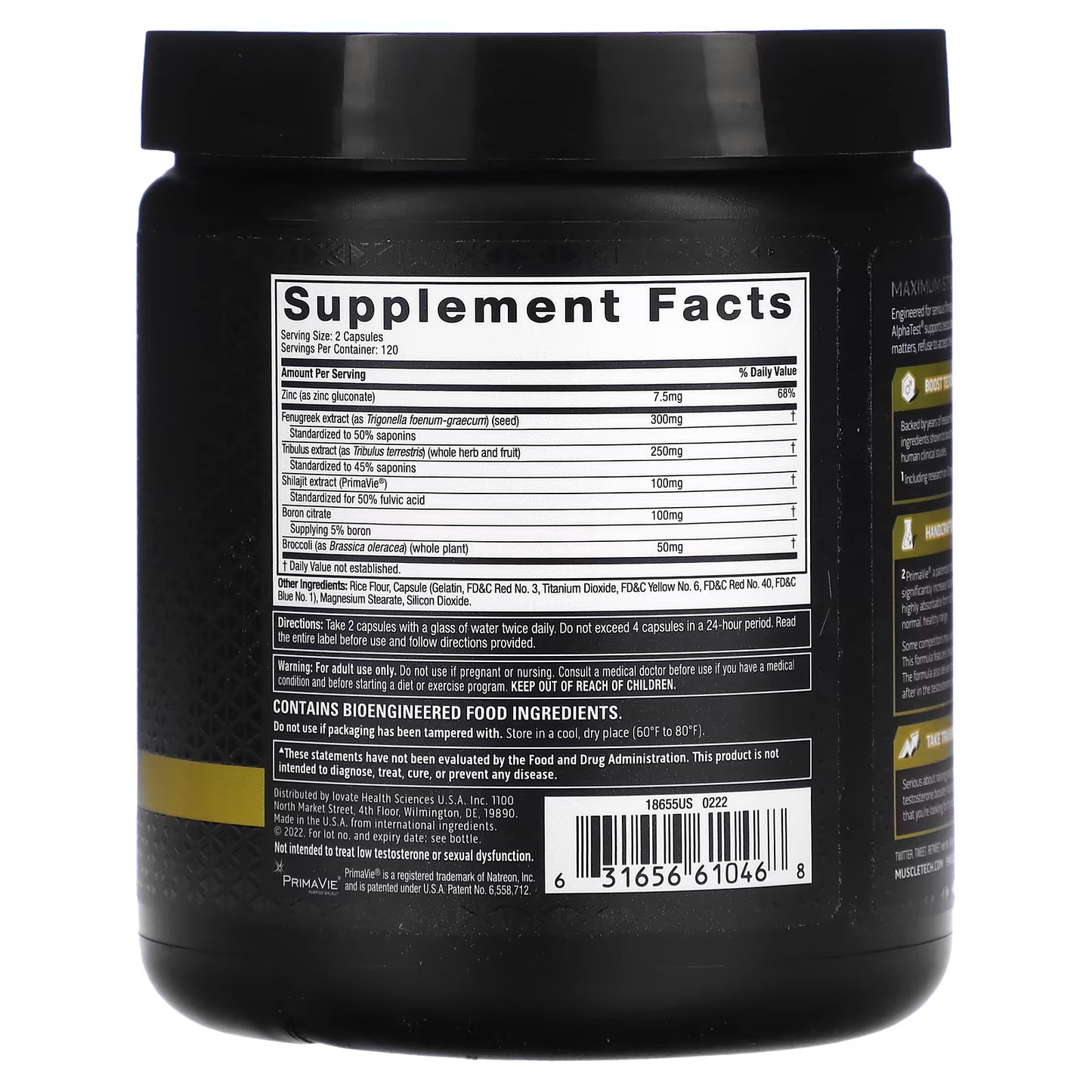 MuscleTech, AlphaTest®, 240 Capsules