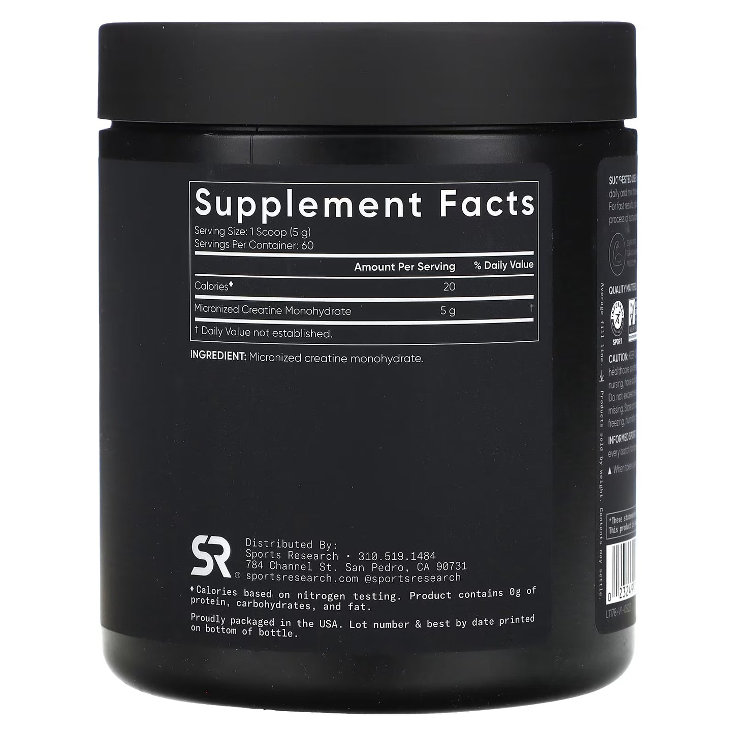 Sports Research, Creatine Monohydrate, Unflavored, 10.58 oz (300 g)