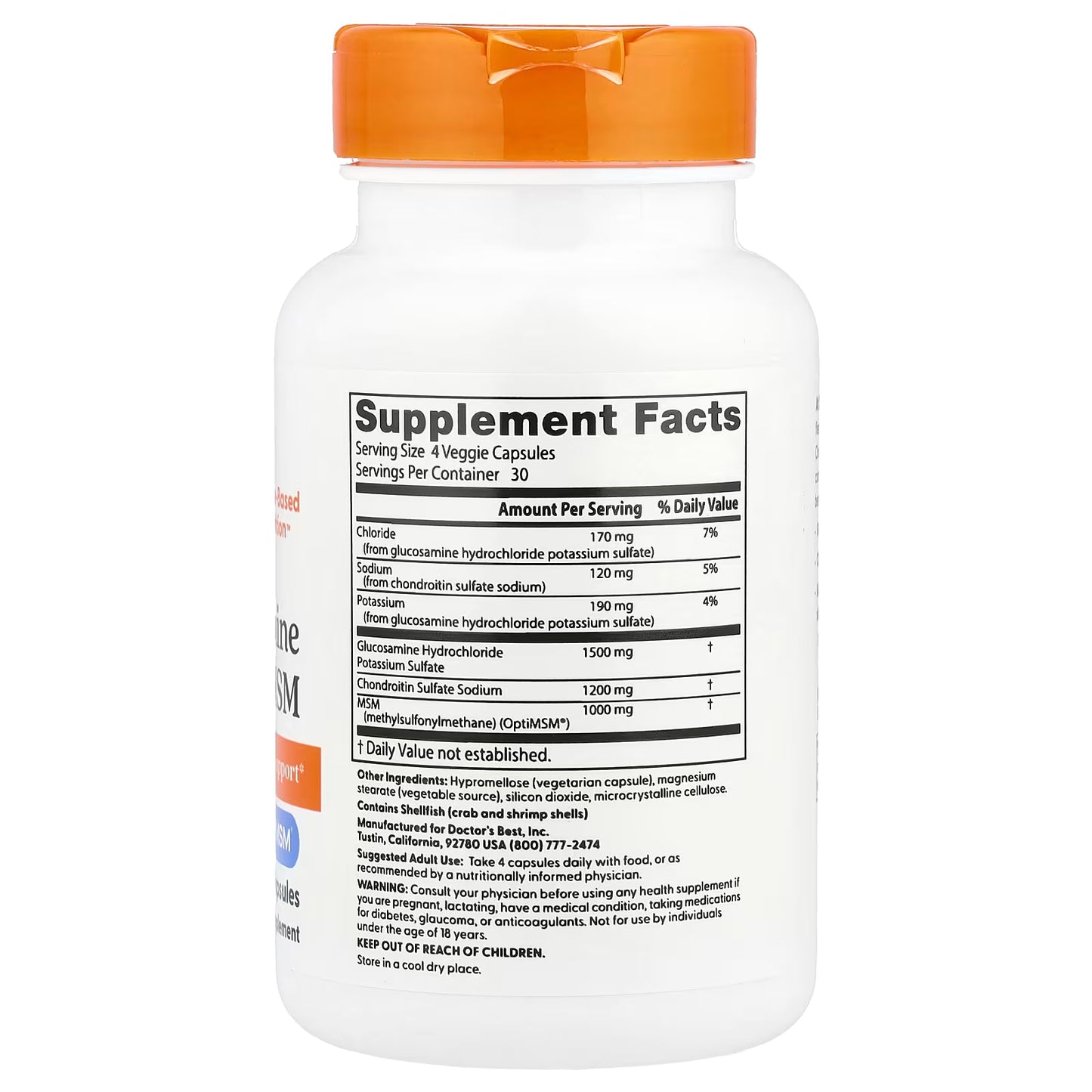 Doctor's Best, Glucosamine Chondroitin MSM, 120 Veggie Capsules