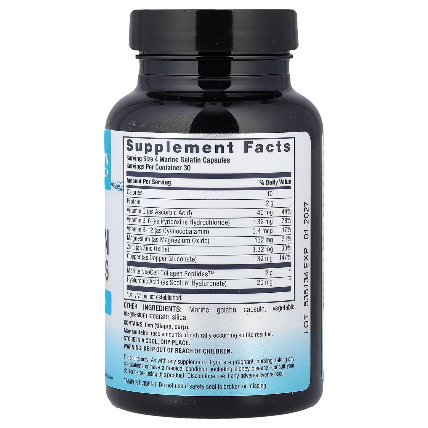 NeoCell, Marine Collagen Peptides + Hyaluronic Acid, 120 Capsules