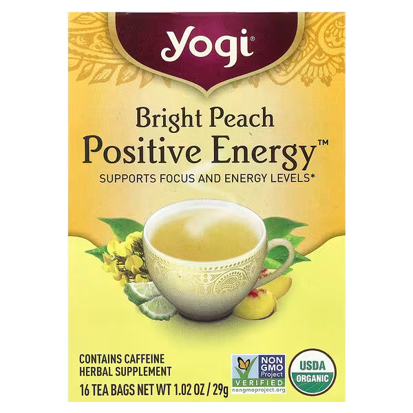Yogi Tea, Positive Energy™, Bright Peach , 16 Tea Bags, 1.02 oz (29 g)