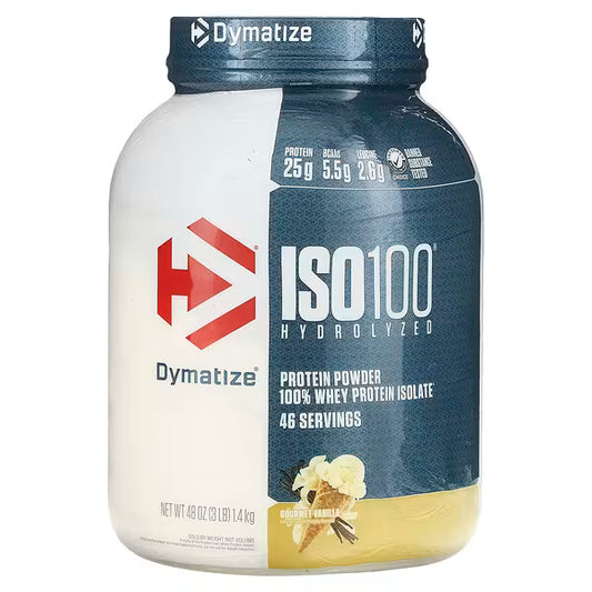 Dymatize, ISO100® Hydrolyzed, 100% Whey Protein Isolate, Gourmet Vanilla, 3 lb (1.4 kg)