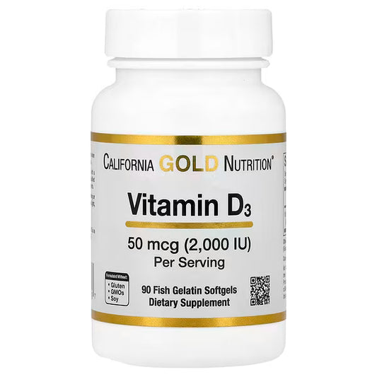 California Gold Nutrition, Vitamin D3, 50 mcg (2,000 IU), 90 Fish Gelatin Softgels