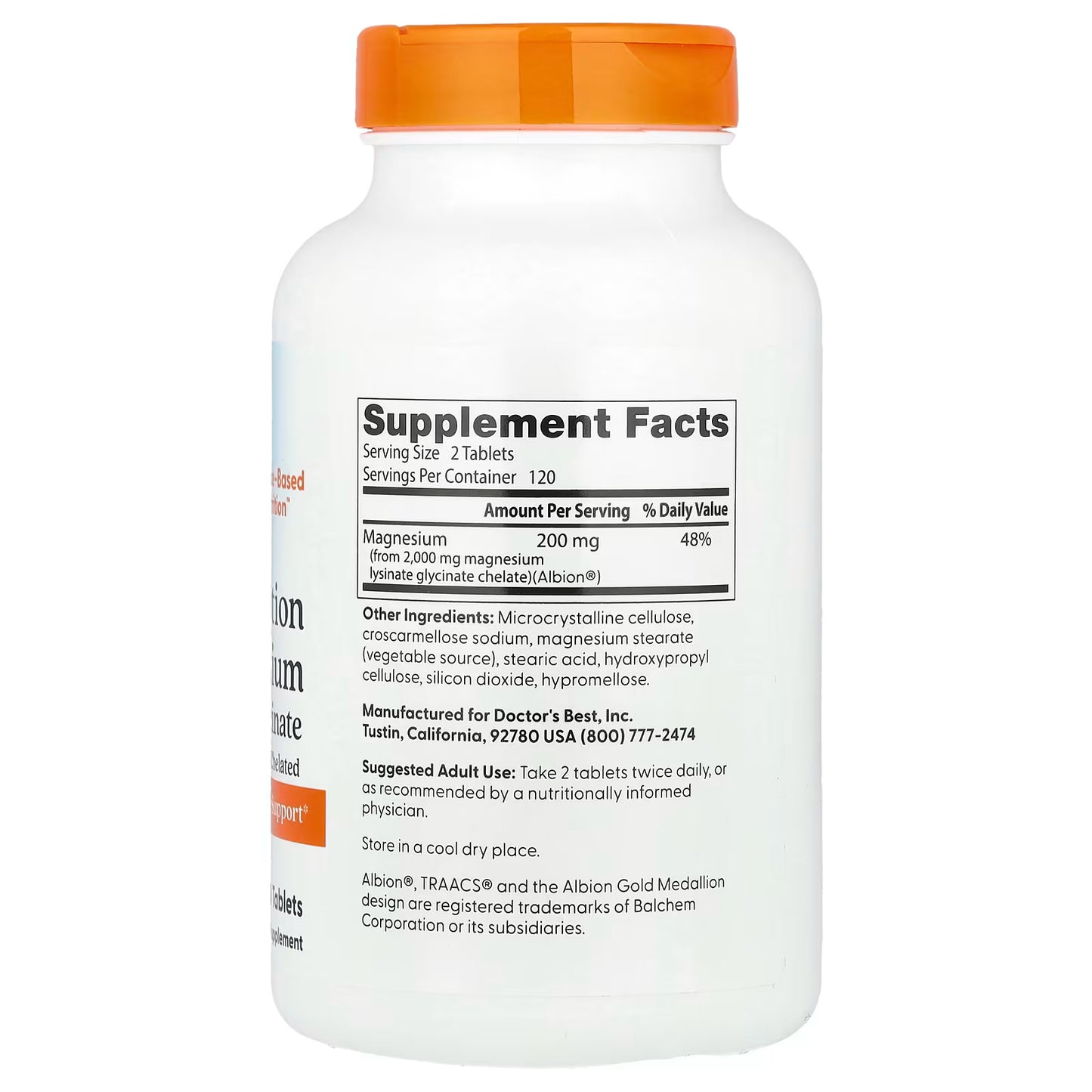 Doctor's Best, High Absorption Magnesium, 240 Tablets (100 mg Per Tablet)