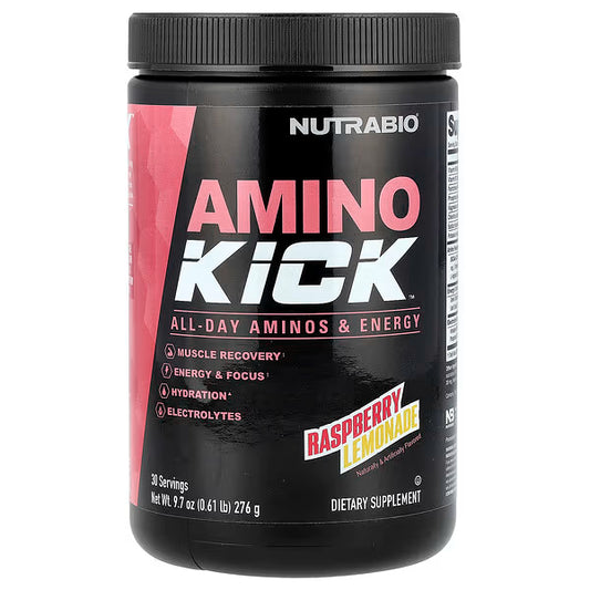 NutraBio, Amino Kick™, Raspberry Lemonade, 9.7 oz (276 g)