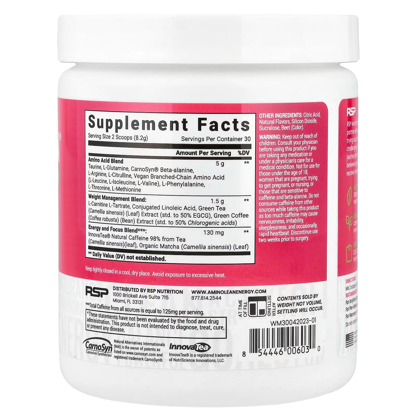 RSP Nutrition, AminoLean, Watermelon, 9.52 oz (270 g)
