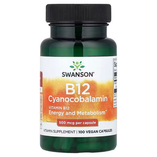 Swanson, Vitamin B12, 500 mcg, 100 Vegan Capsules
