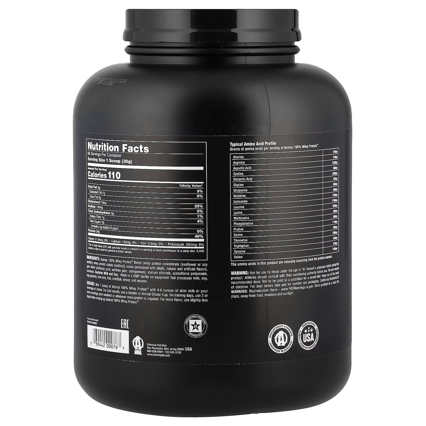 Animal, 100% Whey Protein™ Powder, Chocolate Fudge, 4 lb (1.81 kg)