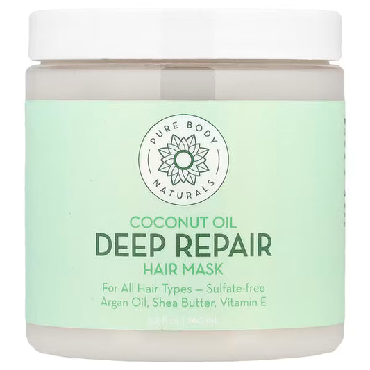 Pure Body Naturals, Coconut Oil Deep Repair Hair Mask, 8.8 fl oz (260 ml)