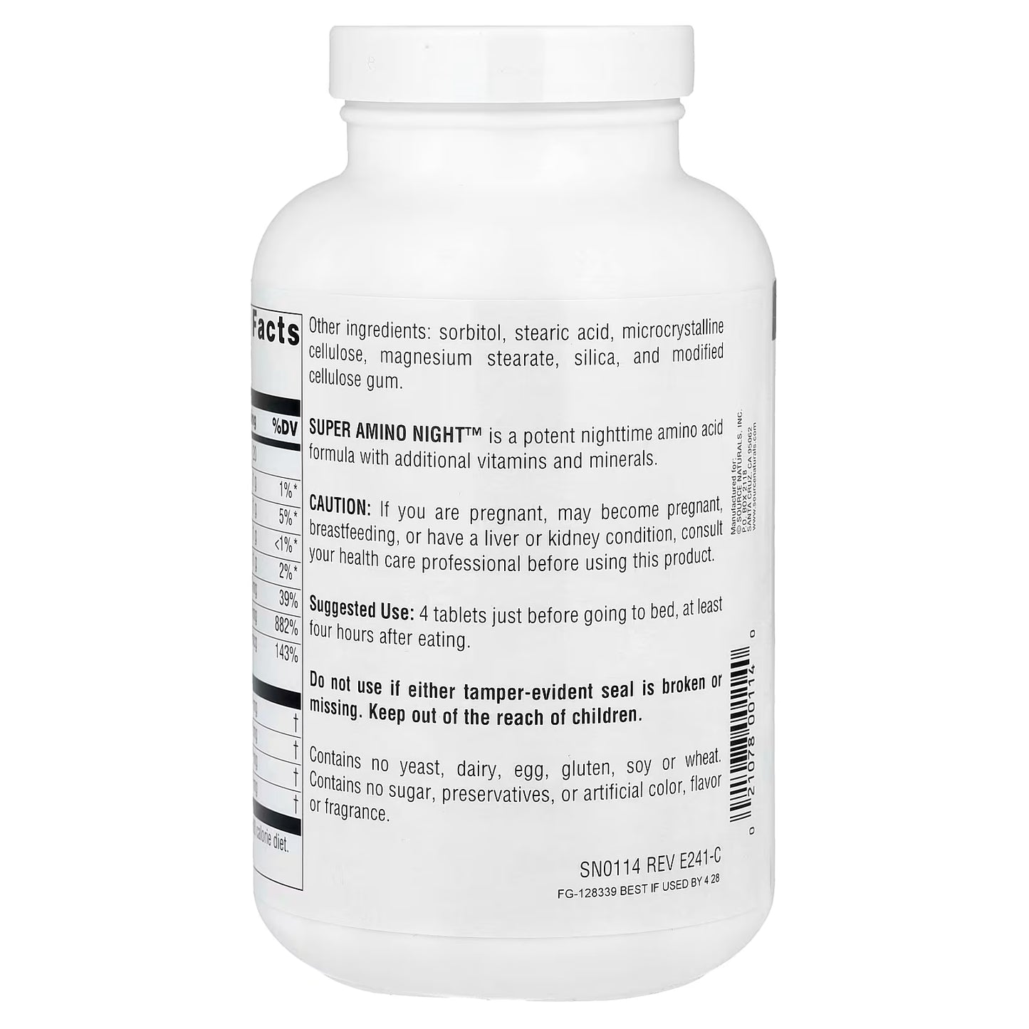 Source Naturals, Super Amino Night™, 240 Tablets
