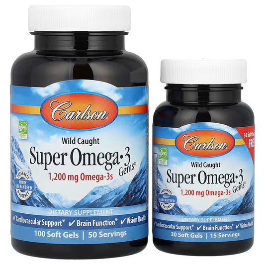 Carlson, Wild Caught Super Omega-3 Gems®, 100 + 30 Soft Gels
