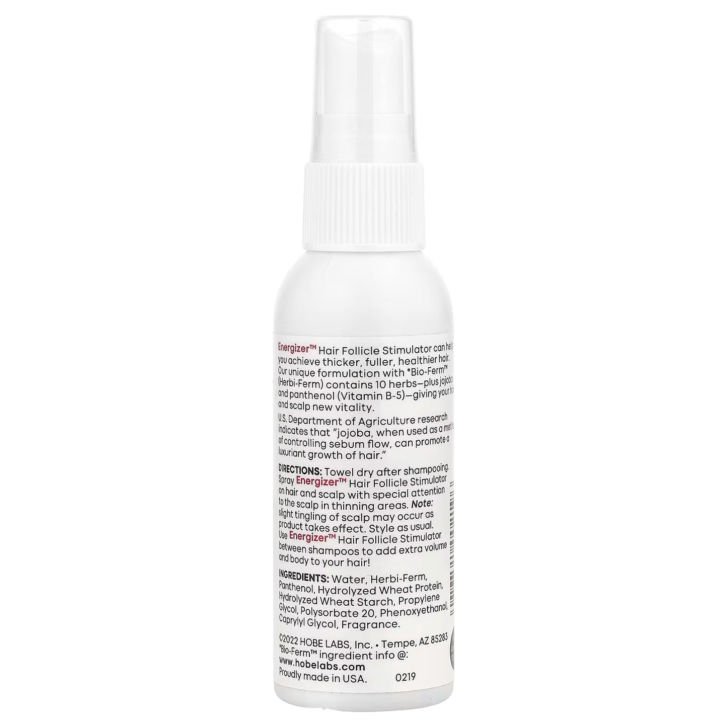 Hobe Labs, Energizer™, Hair Follicle Stimulator, 2 fl oz (59 ml)