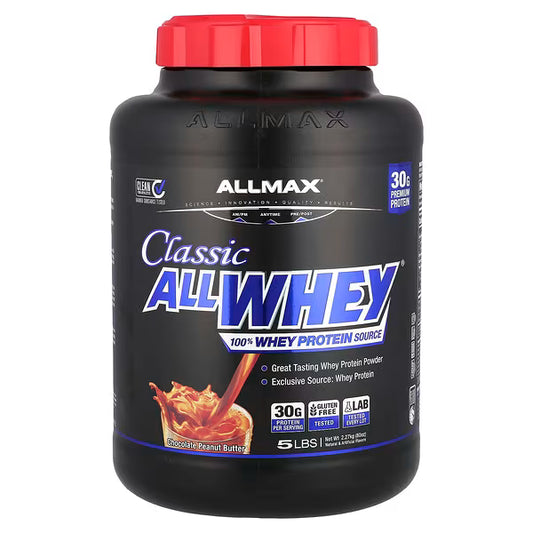 ALLMAX, Classic ALLWHEY®, 100% Whey Protein, Chocolate Peanut Butter, 5 lbs (2.27 kg)