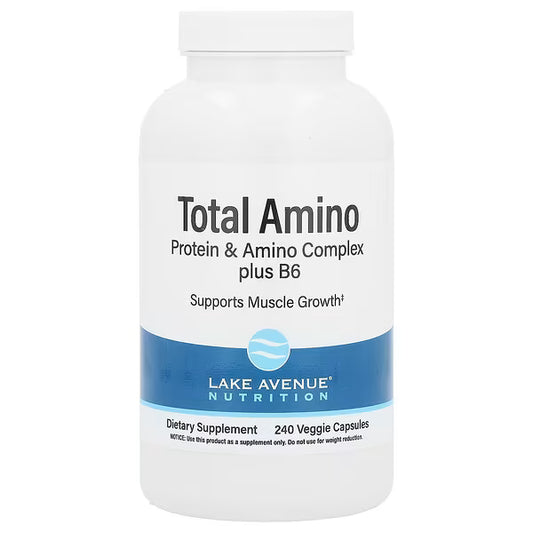 Lake Avenue Nutrition, Total Amino with Vitamin B-6, and 20 Amino Acid Blend, 240 Veggie Capsules