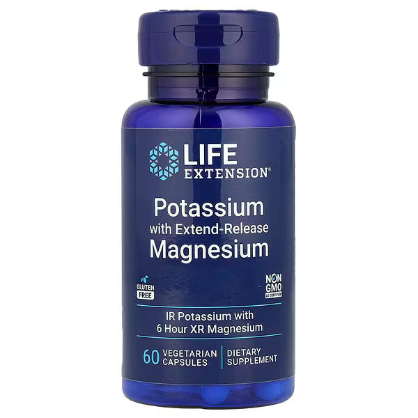 Life Extension, Potassium with Extend-Release Magnesium, 60 Vegetarian Capsules