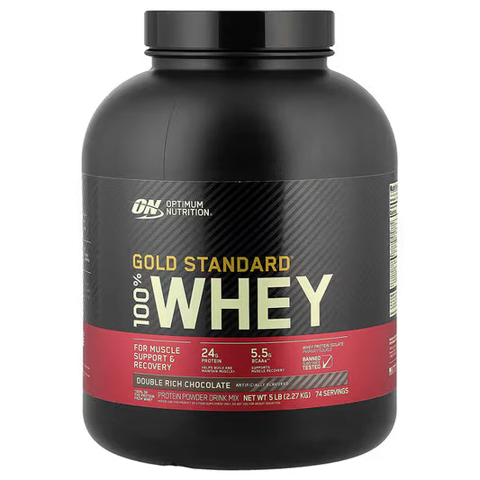 Optimum Nutrition, Gold Standard® 100% Whey, Double Rich Chocolate, 5 lb (2.27 kg)