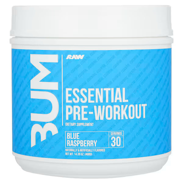 Raw Nutrition, Bum Essentials, Pre-Workout, Blue Raspberry, 14.39 oz (408 g)