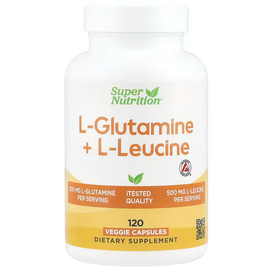 Super Nutrition, L-Glutamine + L-Leucine, 120 Veggie Capsules